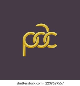 Logotipo de las letras PAC Limpieza simple moderna