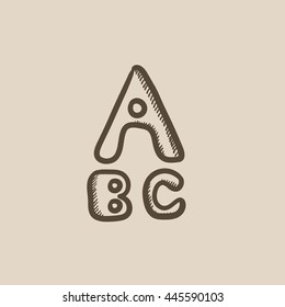 Cartas pintadas en el icono de esbozo vectorial en negrita aislado en el fondo. Letras dibujadas a mano pintadas en negrita. Cartas pintadas en el icono de boceto en negrita para infografía, sitio web o aplicación.