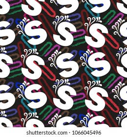 Letters  pattern. Background texture.  Vector illustration.