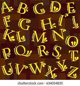 Letters  pattern. Background texture.  Vector illustration.