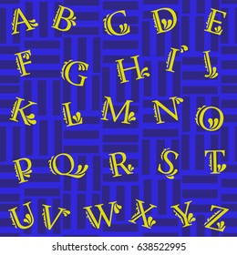 Letters  pattern. Background texture.  Vector illustration.