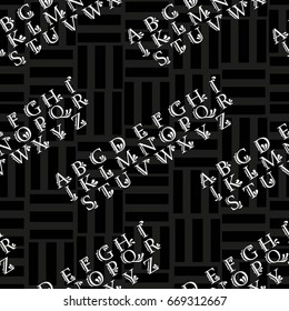 Letters  pattern. Background texture.  Vector illustration.