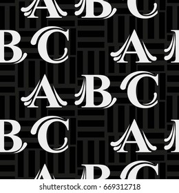 Letters  pattern. Background texture.  Vector illustration.