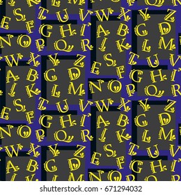 Letters  pattern. Background texture.  Vector illustration.
