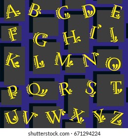 Letters  pattern. Background texture.  Vector illustration.