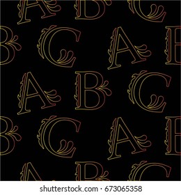 Letters  pattern. Background texture.  Vector illustration.