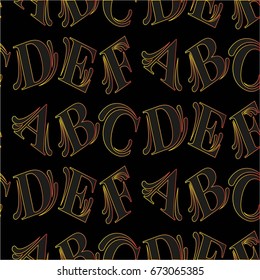 Letters  pattern. Background texture.  Vector illustration.