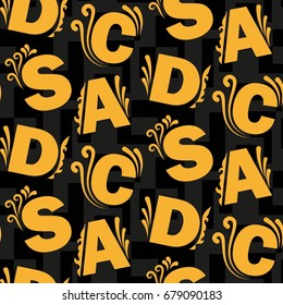 Letters  pattern. Background texture.  Vector illustration.