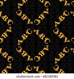 Letters  pattern. Background texture.  Vector illustration.