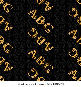 Letters  pattern. Background texture.  Vector illustration.