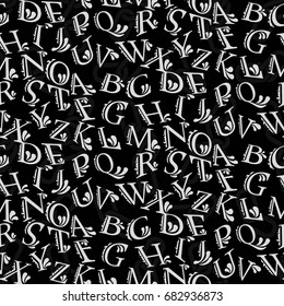 Letters pattern. Background texture.  Vector illustration.
