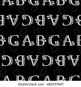 Letters pattern. Background texture.  Vector illustration.