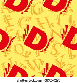 Letters  pattern. Background texture.  Vector illustration.