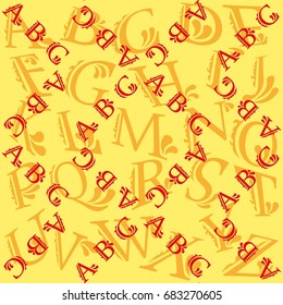 Letters  pattern. Background texture.  Vector illustration.