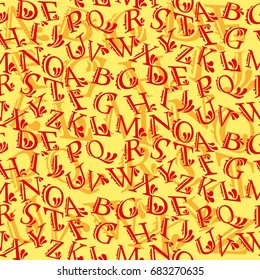 Letters  pattern. Background texture.  Vector illustration.