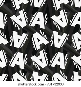 Letters  pattern. Background texture.  Vector illustration.