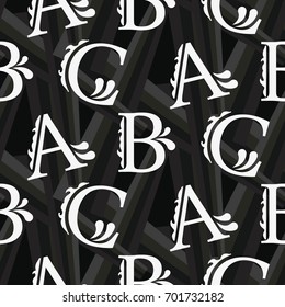 Letters  pattern. Background texture.  Vector illustration.