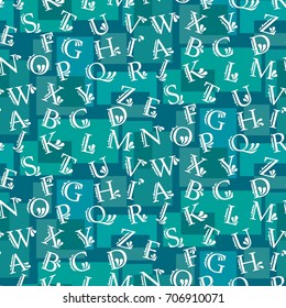 Letters  pattern. Background texture.  Vector illustration.