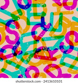 Letters pattern for fabrics, textiles, packaging and wallpaper. Vector illustration.