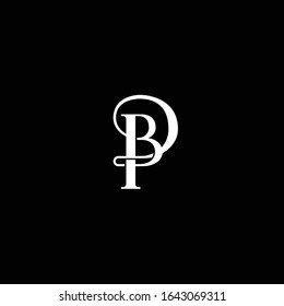 Letters PB BP logo design concept. Vector logo template. Isolated on black background