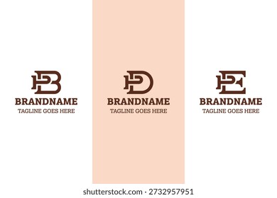 Letras PB PD PE Monogram Logo Set, para iniciais BP DP EP