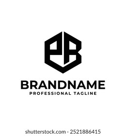 Letras PB PR Hexagon Logo, adequado para qualquer negócio com BP PB RP ou PR iniciais