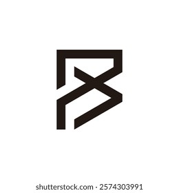 letters pb simple geometric arrow line logo vector 