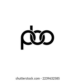 Logotipo de las letras PBO Simple Moderno Limpio