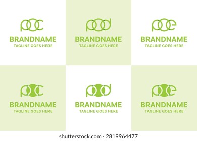 Letters PC PD PE POC POD POE Tennis Ball Logo