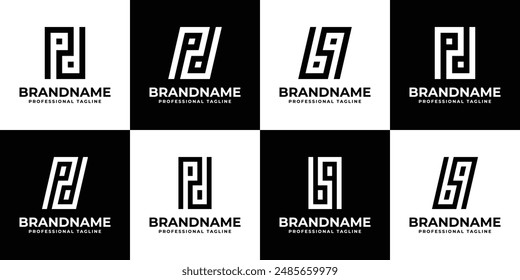 Letras PD y BQ Monograma Logo, adecuado para cualquier negocio PD, DP, BQ, o QB iniciales
