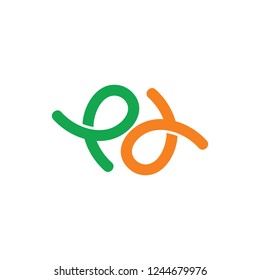 letters pd circle line art brand logo 