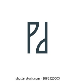 Letters PD design logo, abstract, minimalist, simple.