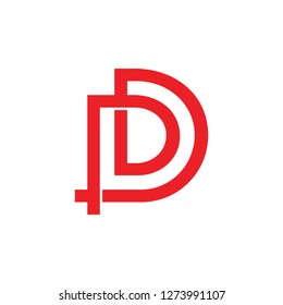 letters pd linked overlapping logo vector