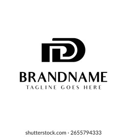 Letras PD Monogram Logo, adequado para qualquer marca com iniciais PD ou DP