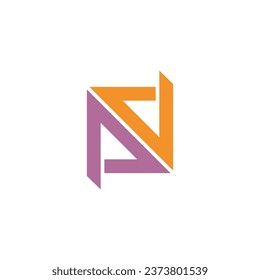 letters pd square linear colorful logo vector