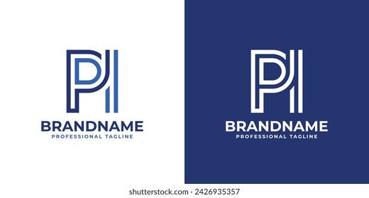 Buchstaben PI Line Monogram Logo, geeignet für Unternehmen mit PI oder IP Initialen