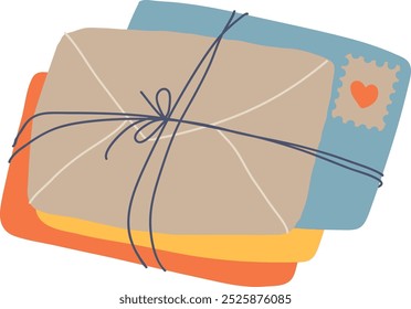 Letters Pile With Thread Vector Illustration