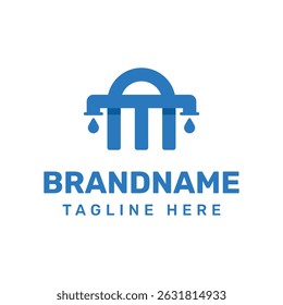 Letters AT Pipe Drop Logo, symbolizing plumbing, flow, and reliability