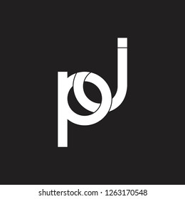 letters pj simple linked geometric logo vector