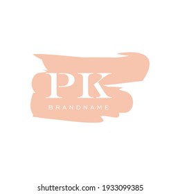 letters PK. Vector logo monogram alphabet design watercolor