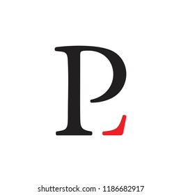 letters pl abstract design logo vector