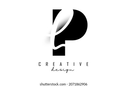 Letters PL logo with a minimalist design. Letters P and L with geometric and handwritten typography. Creative Vector Illustration with letters.