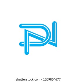 letters pn linked stripes logo vector