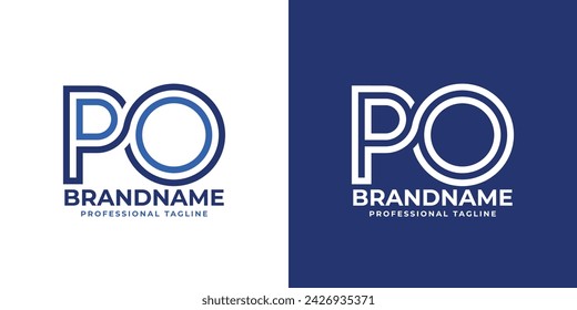 Letters PO Line Monogram Logo, suitable for business with PO or OP initials