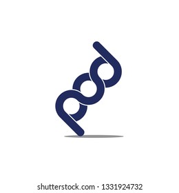 letters pod linked helix infinity design logo vector