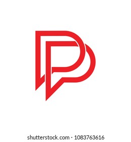 letters pp linked lines design logo vector