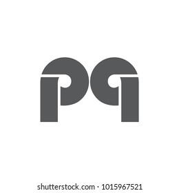 letters pq lines reflection logo vector