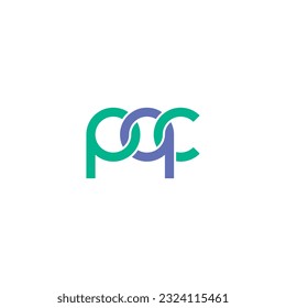 Letras Diseño del logotipo de Monograma PQC