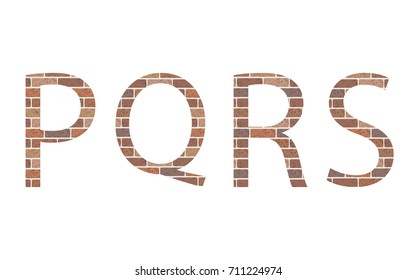 Letters PQRS in bricks, vector