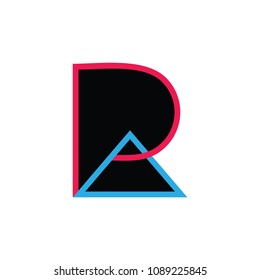 letters pr linear design logo